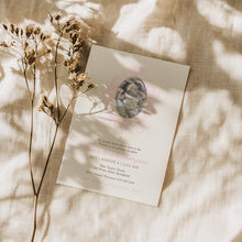 Load image into Gallery viewer, 0501 pink photo baptism invitation template