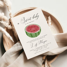 Load image into Gallery viewer, Corjl editable watermelon baby shower invitation template 2013