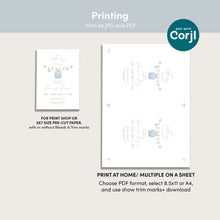 Load image into Gallery viewer, Blue baby elephant Baby Shower Invitation Bundle (Digital Download) 2031