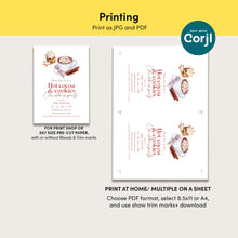 Load image into Gallery viewer, 2033 Hot Cocoa & Cookie Kids Christmas Party Invitation , Editable Digital Download for Holiday Fun