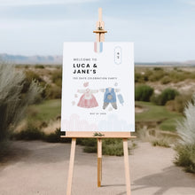 Load image into Gallery viewer, 0304 Korean Twin Siblings Hanbok 100 day Bae-Il welcome sign template