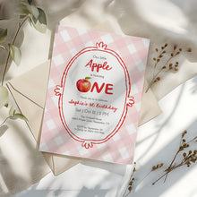 Load image into Gallery viewer, 0317 pink little apple ONE birthday invitation