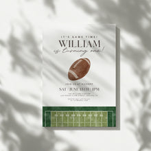 Load image into Gallery viewer, 0325 American Football It's a game time 1st Birthday Invitation Template, Editable Digital Download