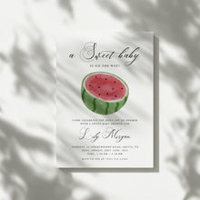 Load image into Gallery viewer, Corjl editable watermelon baby shower invitation template 2013