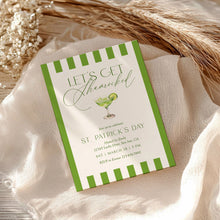 Load image into Gallery viewer, 0804 Lets Get Shamrocked St Patrick’s Day Party Invite, Green Irish Cocktail Party, Digital Download