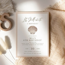 Load image into Gallery viewer, 0309 seashell birthday invitation