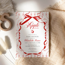 Load image into Gallery viewer, 2020 red apple baby shower invitation