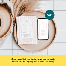 Load image into Gallery viewer, 0203 Pink Korean style baby shower invitation