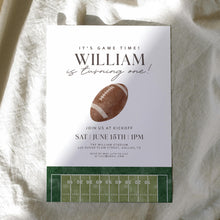Load image into Gallery viewer, 0325 American Football It's a game time 1st Birthday Invitation Template, Editable Digital Download