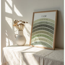 Load image into Gallery viewer, Watercolor sage green Christian kids affirmation art print 07-26413