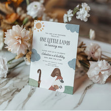 Load image into Gallery viewer, 0328 Jesus and little lamb birthday invitation, editable template, digital download