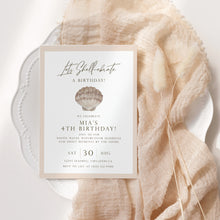 Load image into Gallery viewer, 0309 seashell birthday invitation