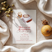 Load image into Gallery viewer, 2033 Hot Cocoa & Cookie Kids Christmas Party Invitation , Editable Digital Download for Holiday Fun