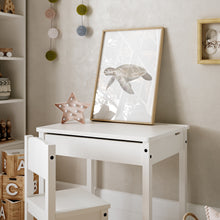 Load image into Gallery viewer, Coastal watercolor sea turtle art print 07-119