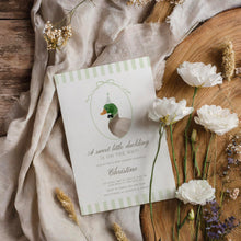 Load image into Gallery viewer, Corjl editable Mallard duck theme baby shower invitation template 2012