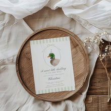 Load image into Gallery viewer, Corjl editable Mallard duck theme baby shower invitation template 2012