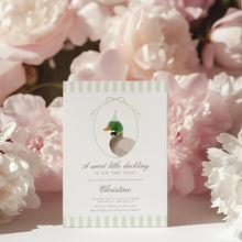 Load image into Gallery viewer, Corjl editable Mallard duck theme baby shower invitation template 2012