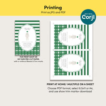 Load image into Gallery viewer, Green golf caddie baby shower party invitation template 0209