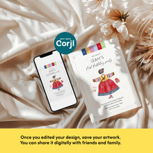 Load image into Gallery viewer, Editable Korean Baby Girl's First birthday birthday template 0302