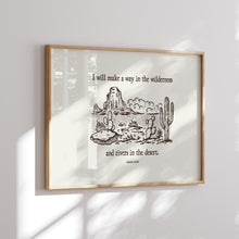 Load image into Gallery viewer, Western I will make a way bible verse art print