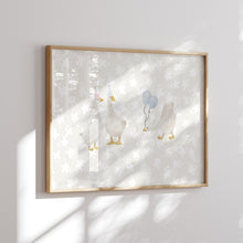 Load image into Gallery viewer, Watercolor whimsical silly goose art print 07-276