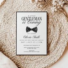 Load image into Gallery viewer, 2021 modern little gentle man baby shower invite