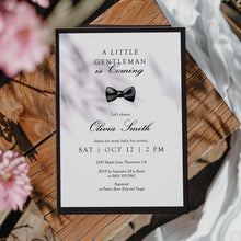 Load image into Gallery viewer, 2021 modern little gentle man baby shower invite
