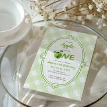 Load image into Gallery viewer, 0317 green little apple birthday invitation