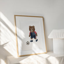 Load image into Gallery viewer, Sports teddy bear art print ( Choose your print ) 07-340