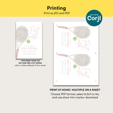 Load image into Gallery viewer, 0312 pink first match tennis birthday invitation template