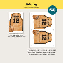 Load image into Gallery viewer, Basketball Jersey 12th Birthday Invitation, Sports Bday Party Invite, Editable Template 0333