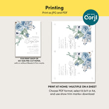 Load image into Gallery viewer, 0501 blue rose baptism invitation template