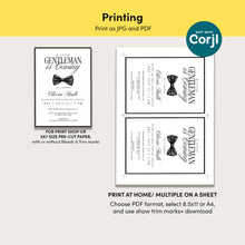 Load image into Gallery viewer, 2021 modern little gentle man baby shower invite