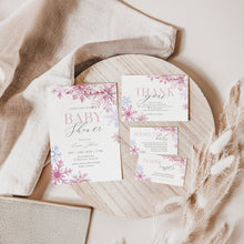 Load image into Gallery viewer, Pink Snowflake Winter Baby Shower Invitation Set, Christmas Baby Shower Mini Bundle Printable, Holiday Baby Shower Invite Diaper Raffle Books for Baby 2024