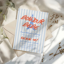 Load image into Gallery viewer, 2018 bonjour bebe baby shower invitation