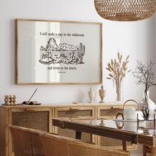 Load image into Gallery viewer, Western I will make a way bible verse art print