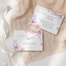 Load image into Gallery viewer, Pink Snowflake Winter Baby Shower Invitation Set, Christmas Baby Shower Mini Bundle Printable, Holiday Baby Shower Invite Diaper Raffle Books for Baby 2024