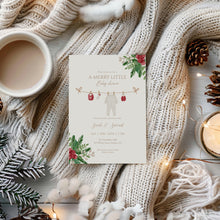 Load image into Gallery viewer, 2029 Merry Little Baby Shower Invitation Template, Editable Winter Holiday Digital Download