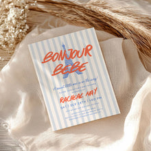 Load image into Gallery viewer, 2018 bonjour bebe baby shower invitation
