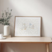 Load image into Gallery viewer, Watercolor whimsical silly goose art print 07-276