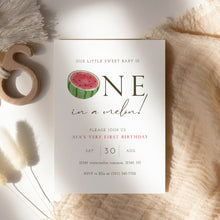 Load image into Gallery viewer, 0309 watermelon birthday invitation template