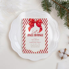 Load image into Gallery viewer, 2033 Red Bow Coquette Jingle & Mingle Christmas Party Invite, Editable Template, Digital Download