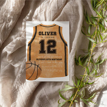 Load image into Gallery viewer, Basketball Jersey 12th Birthday Invitation, Sports Bday Party Invite, Editable Template 0333