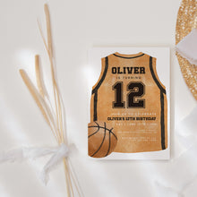 Load image into Gallery viewer, Basketball Jersey 12th Birthday Invitation, Sports Bday Party Invite, Editable Template 0333