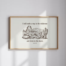 Load image into Gallery viewer, Western I will make a way bible verse art print