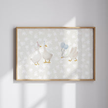 Load image into Gallery viewer, Watercolor whimsical silly goose art print 07-276