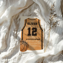 Load image into Gallery viewer, Basketball Jersey 12th Birthday Invitation, Sports Bday Party Invite, Editable Template 0333