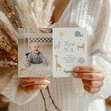 Load image into Gallery viewer, 0306 boho animal birthday Thank you card