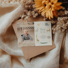 Load image into Gallery viewer, 0306 boho animal birthday Thank you card