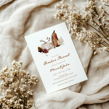 Load image into Gallery viewer, 2025 pumpkin gender reveal fall baby shower invitation template